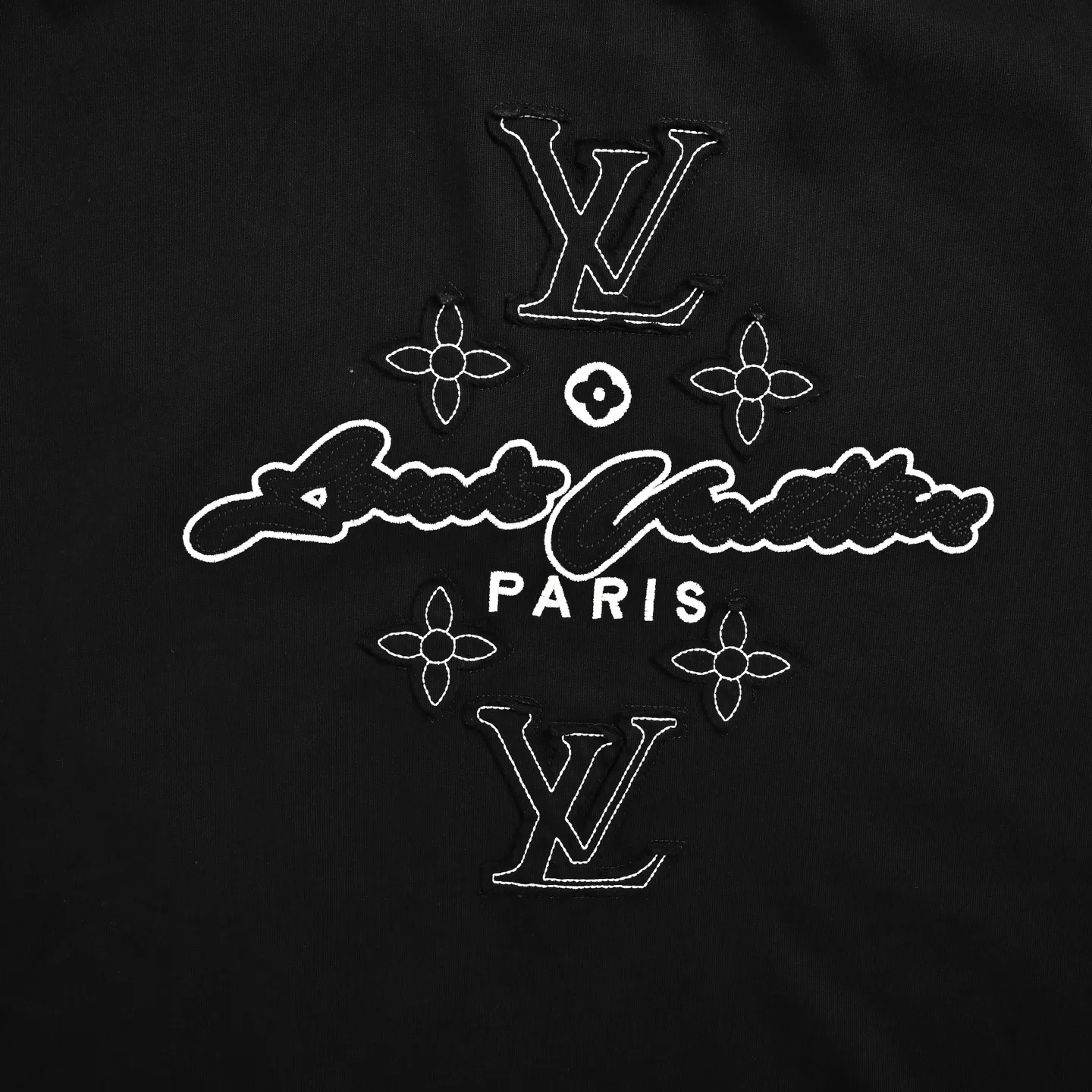 Louis Vuitton/Louis Vuitton heavy duty frayed embroidered patch embroidered short sleeves